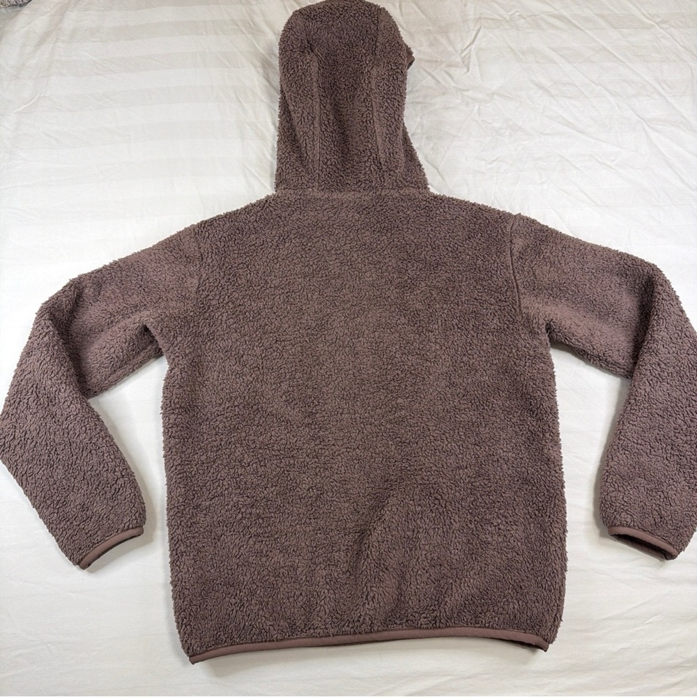 Patagonia Sherpa Fleece Hoodie Pullover Mens Small Brown 1/2 Zip - Picture 14 of 14